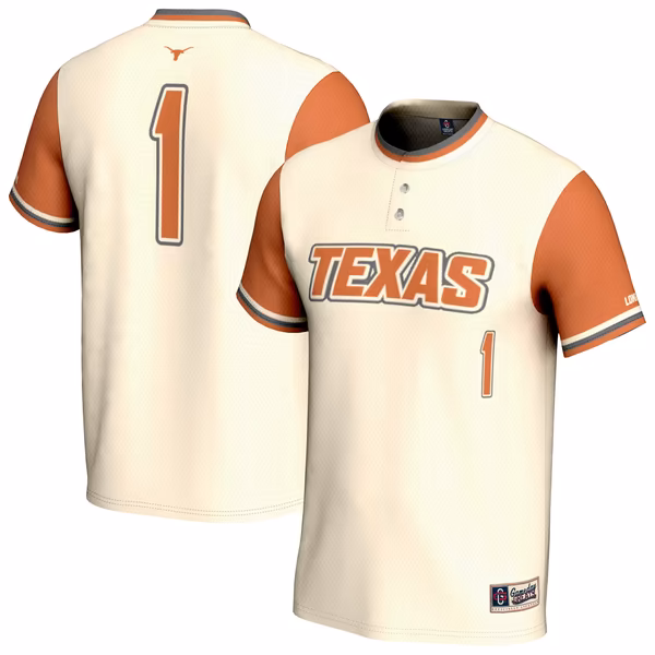Youth GameDay Greats Cream Texas Longhorns Lightweight Softball Fashion Jersey - U-jersey