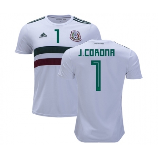 Mexico #1 J.Corona Away Kid Soccer Country Jersey