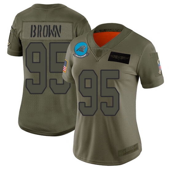 Women's Carolina Panthers #95 Derrick Brown Camo Stitched NFL Limited 2019 Salute to Service Jersey - Ujersey