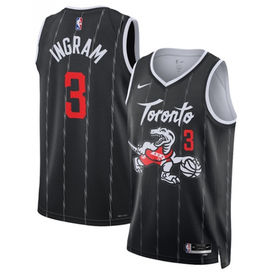 Men's Toronto Raptors #3 Brandon Ingram Black 2025-26 City Edition Stitched Basketball Jersey - Ujersey