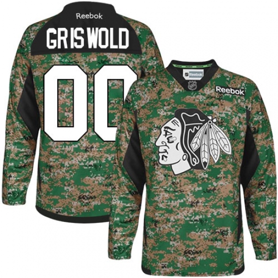 Men's Reebok Chicago Blackhawks #00 Clark Griswold Premier Camo Veterans Day Practice NHL Jersey