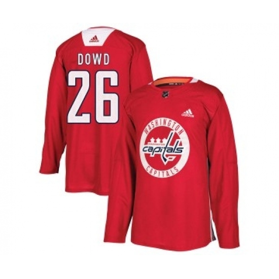 Men's Washington Capitals #26 Nic Dowd Adidas Authentic Practice Jersey - Red - Ujersey