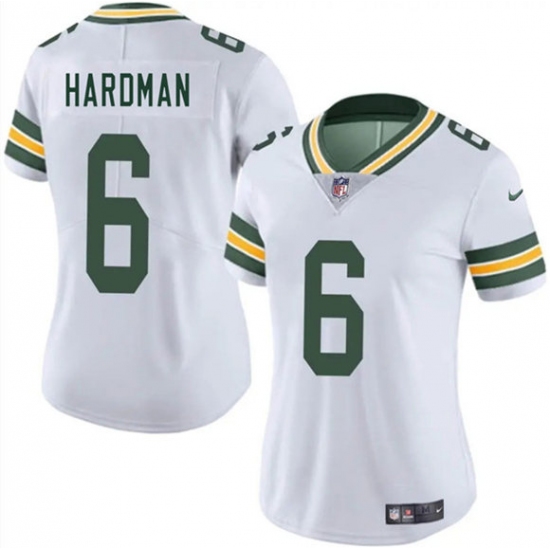 Women's Green Bay Packers #6 Mecole Hardman White 2025 Vapor Untouchable Limited Football Stitched Jersey(Run Small) - Ujersey