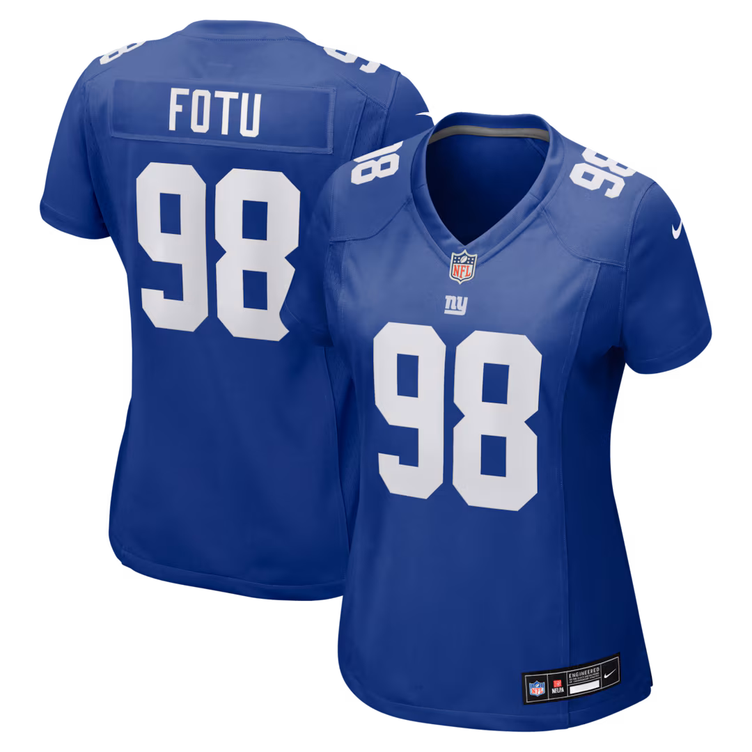 Women's New York Giants Leki Fotu Nike Royal Team Game Jersey - Ujersey