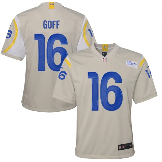 Youth Los Angeles Rams #16 Jared Goff White Nike Bone Game Jersey.webp - Ujersey