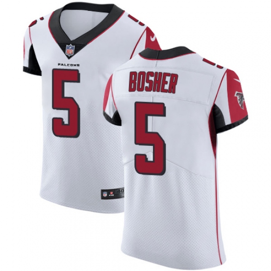 Men's Nike Atlanta Falcons #5 Matt Bosher White Vapor Untouchable Elite Player NFL Jersey - Ujersey