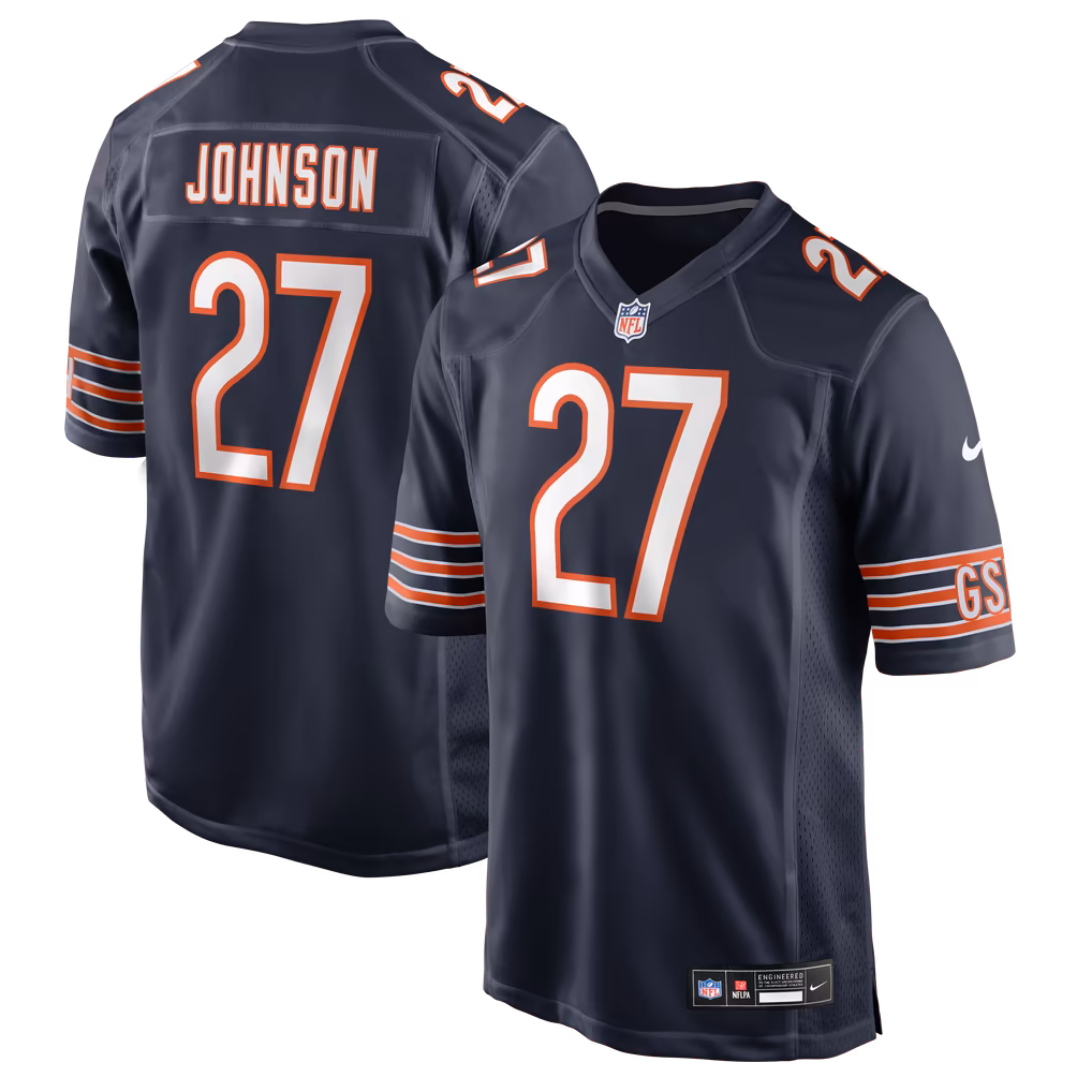 Men's Chicago Bears Anthony Johnson Nike Navy Team Game Jersey - Ujersey