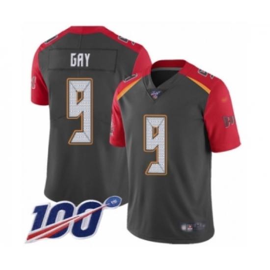 Men's Tampa Bay Buccaneers #9 Matt Gay Limited Gray Inverted Legend 100th Season Football Jersey - Ujersey