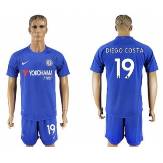 Chelsea #19 Diego Costa Home Soccer Club Jersey
