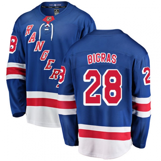 Men's New York Rangers #28 Chris Bigras Fanatics Branded Royal Blue Home Breakaway NHL Jersey - Ujersey