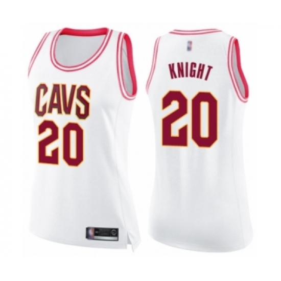 Women's Cleveland Cavaliers #20 Brandon Knight Swingman White Pink Fashion Basketball Jersey - Ujersey