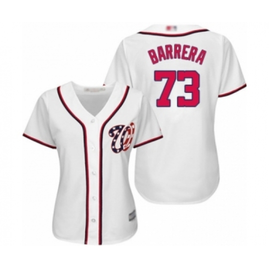 Women's Washington Nationals #73 Tres Barrera Authentic White Home Cool Base Baseball Player Jersey - Ujersey