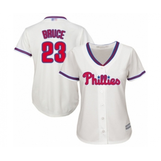 Women's Philadelphia Phillies #23 Jay Bruce Authentic Cream Alternate Cool Base Baseball Player Jersey - Ujersey