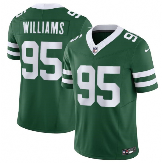 Men's New York Jets #95 Garrett Wilson Green 2024 F.U.S.E. Vapor Limited Football Stitched Jersey - Ujersey