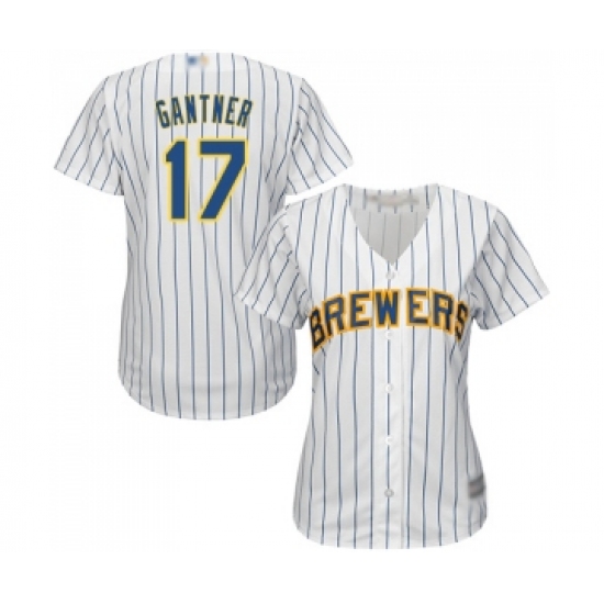 Women's Milwaukee Brewers #17 Jim Gantner Replica White Home Cool Base Baseball Jersey - Ujersey