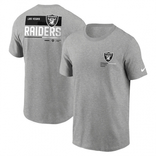Men's Las Vegas Raiders Grey Team Incline T Shirt - Ujersey