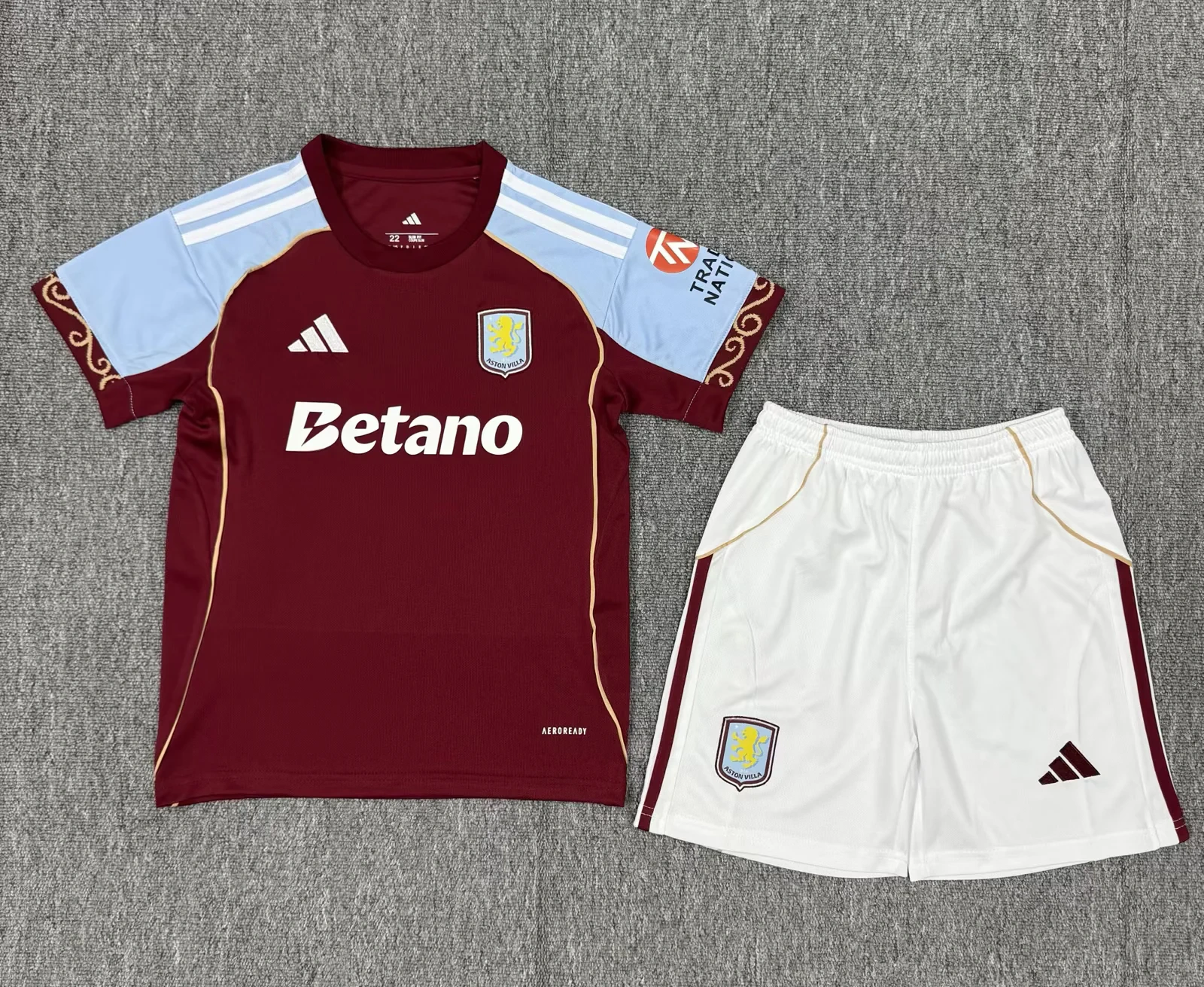 Aston Villa Football Jersey Home Kids Kit Jersey+Shorts 2025/26 - U-jersey