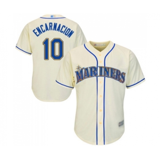 Men's Seattle Mariners #10 Edwin Encarnacion Replica Cream Alternate Cool Base Baseball Jersey - Ujersey