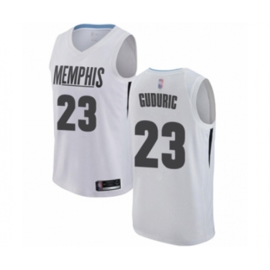 Men's Memphis Grizzlies #23 Marko Guduric Authentic White Basketball Jersey - City Edition - Ujersey