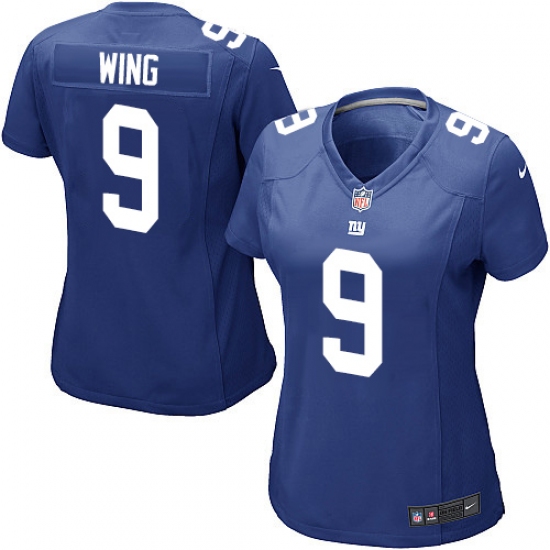 Women's Nike New York Giants #9 Brad Wing Game Royal Blue Team Color NFL Jersey - Ujersey