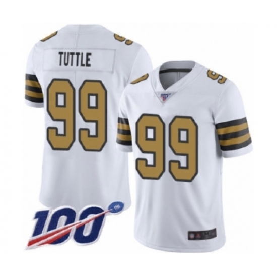 Youth New Orleans Saints #99 Shy Tuttle Limited White Rush Vapor Untouchable 100th Season Football Jersey - Ujersey