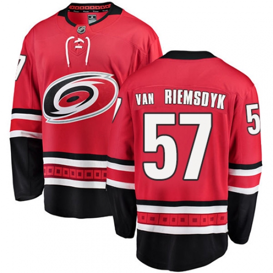 Youth Carolina Hurricanes #57 Trevor Van Riemsdyk Fanatics Branded Red Home Breakaway NHL Jersey