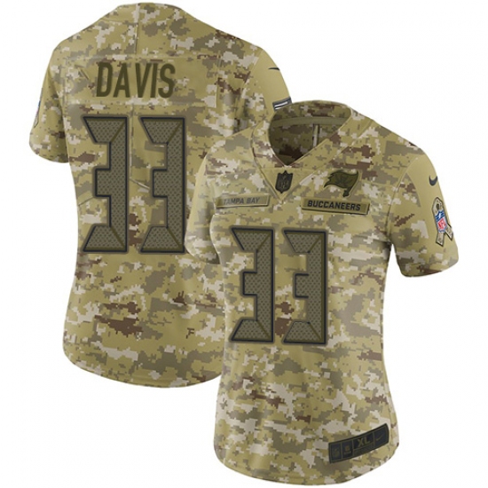 Women's Nike Tampa Bay Buccaneers #33 Carlton Davis Limited Camo 2018 Salute to Service NFL Jersey - Ujersey