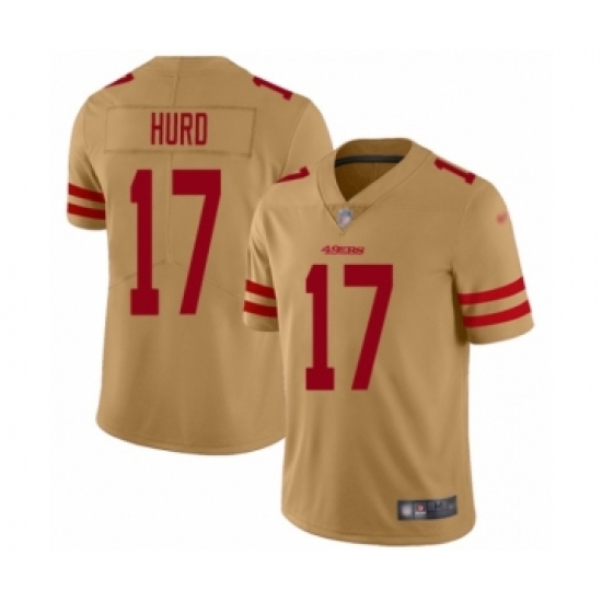 Women's San Francisco 49ers #17 Jalen Hurd Limited Gold Inverted Legend Football Jersey - Ujersey