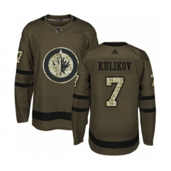 Youth Winnipeg Jets #7 Dmitry Kulikov Authentic Green Salute to Service Hockey Jersey - Ujersey
