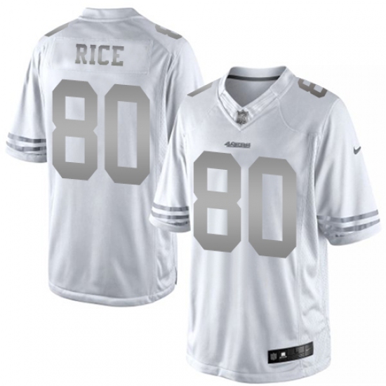 Men's Nike San Francisco 49ers #80 Jerry Rice Limited White Platinum NFL Jersey - Ujersey