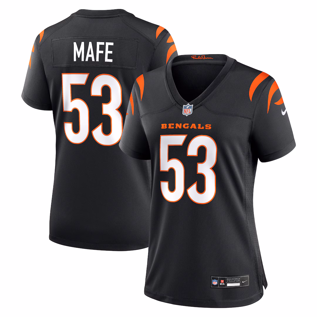Women's Cincinnati Bengals Boye Mafe Nike Black Team Game Jersey - Ujersey
