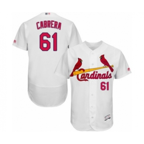 Men's St. Louis Cardinals #61 Genesis Cabrera White Home Flex Base Authentic Collection Baseball Player Jersey