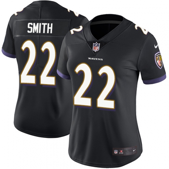 Women's Nike Baltimore Ravens #22 Jimmy Smith Black Alternate Vapor Untouchable Limited Player NFL Jersey - Ujersey