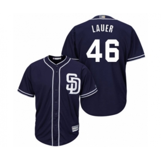 Youth San Diego Padres #46 Eric Lauer Authentic Navy Blue Alternate 1 Cool Base Baseball Player Jersey - Ujersey