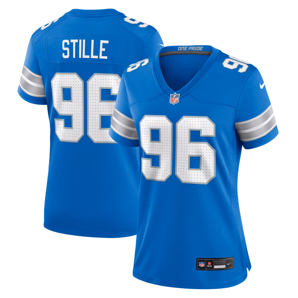 Women's Detroit Lions Ben Stille Nike Blue Team Game Jersey - U-jersey