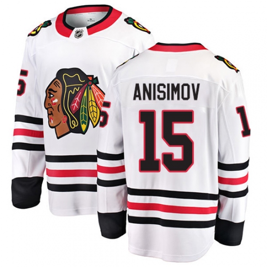 Men's Chicago Blackhawks #15 Artem Anisimov Fanatics Branded White Away Breakaway NHL Jersey - Ujersey