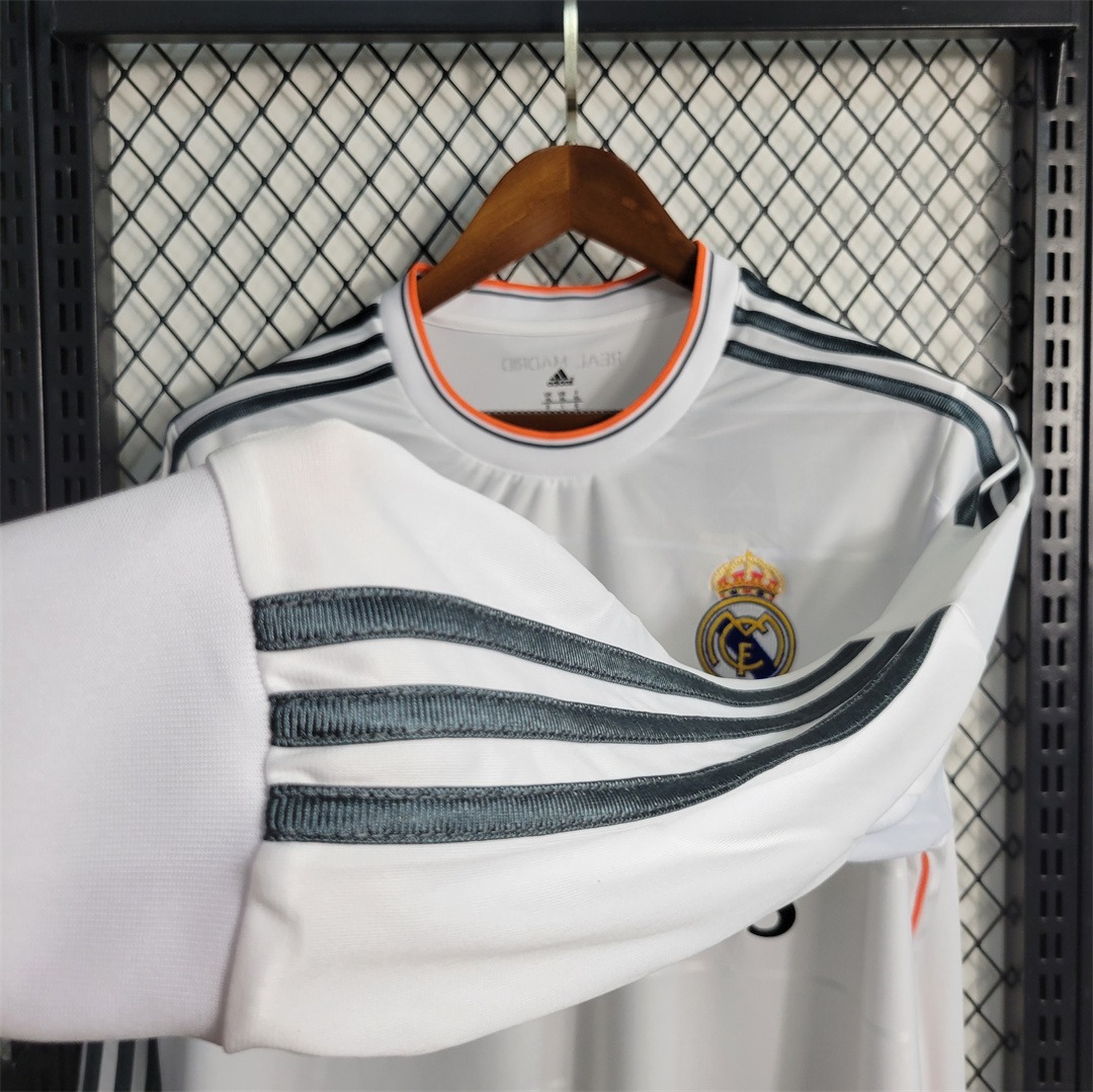 Real Madrid Retro Jersey Home Custom Long Sleeve Soccer Shirt 2013/14 - ujerseystore