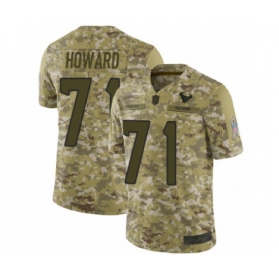 Youth Houston Texans #71 Tytus Howard Limited Camo 2018 Salute to Service Football Jersey - Ujersey