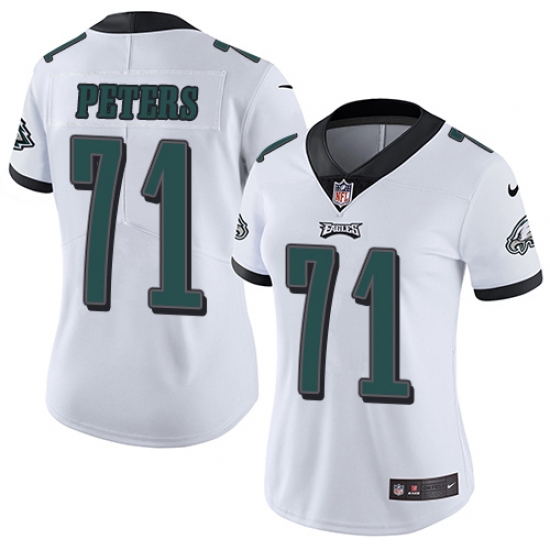 Women's Nike Philadelphia Eagles #71 Jason Peters White Vapor Untouchable Limited Player NFL Jersey - Ujersey