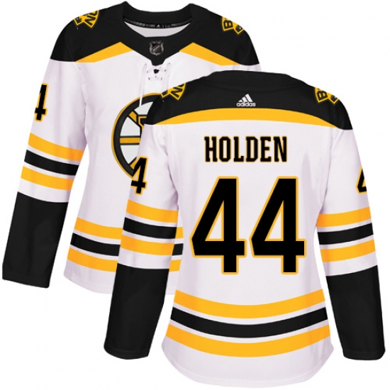 Women's Adidas Boston Bruins #44 Nick Holden Authentic White Away NHL Jersey - Ujersey