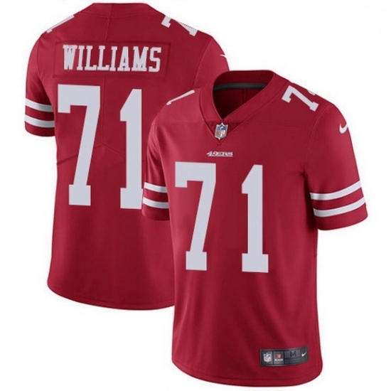 Men's San Francisco 49ers #71 Trent Williams Red Anniversary Vapor Untouchable Limited Stitched Football Jersey - Ujersey
