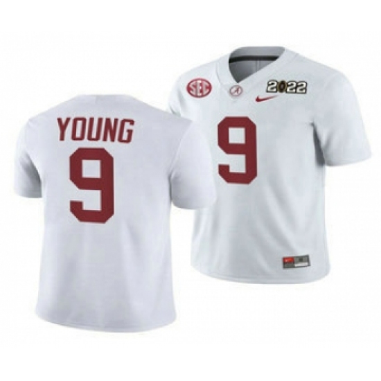 Men's Alabama Crimson Tide #9 Bryce Young 2022 Patch White College Football Stitched Jersey - Ujersey