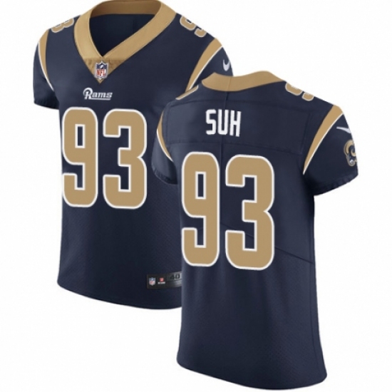 Men's Nike Los Angeles Rams #93 Ndamukong Suh Navy Blue Team Color Vapor Untouchable Elite Player NFL Jersey - Ujersey