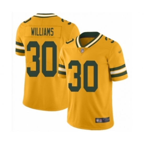 Men's Green Bay Packers #30 Jamaal Williams Limited Gold Inverted Legend Football Jersey - Ujersey