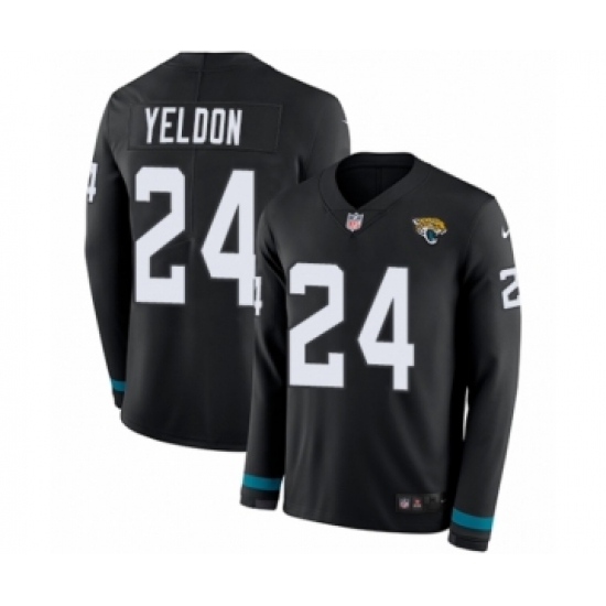 Youth Nike Jacksonville Jaguars #24 T.J. Yeldon Limited Black Therma Long Sleeve NFL Jersey - Ujersey