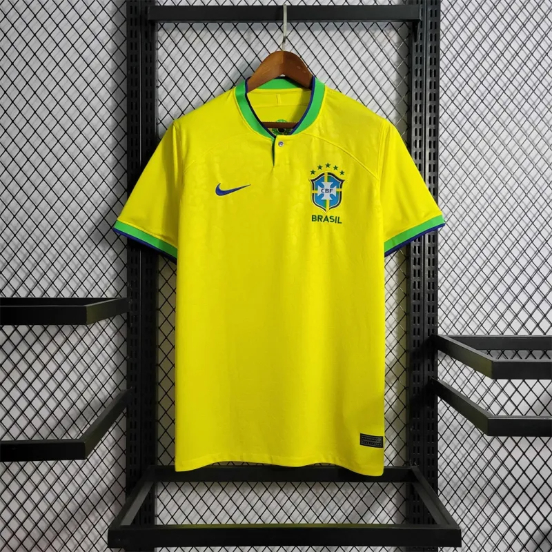 Brazil Retro Soccer Jersey Home Custom Shirt World Cup 2022 - Ujersey Shop