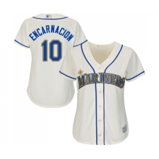 Women's Seattle Mariners #10 Edwin Encarnacion Replica Cream Alternate Cool Base Baseball Jersey - Ujersey