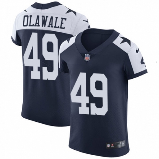 Men's Nike Dallas Cowboys #49 Jamize Olawale Navy Blue Alternate Vapor Untouchable Elite Player NFL Jersey - Ujersey