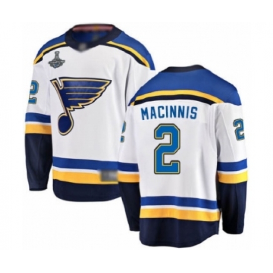 Men's St. Louis Blues #2 Al Macinnis Fanatics Branded White Away Breakaway 2019 Stanley Cup Champions Hockey Jersey - Ujersey