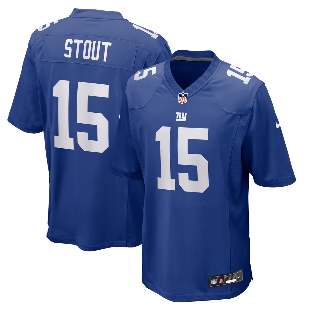 Men's New York Giants Jordan Stout Nike Royal Team Game Jersey - Ujersey